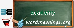 WordMeaning blackboard for academy